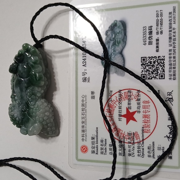 Jade lucky coin lion carving - Picture 4 of 4